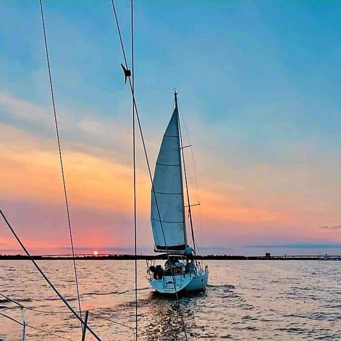 private sailboat charter Charleston SC-Sunset Sailing