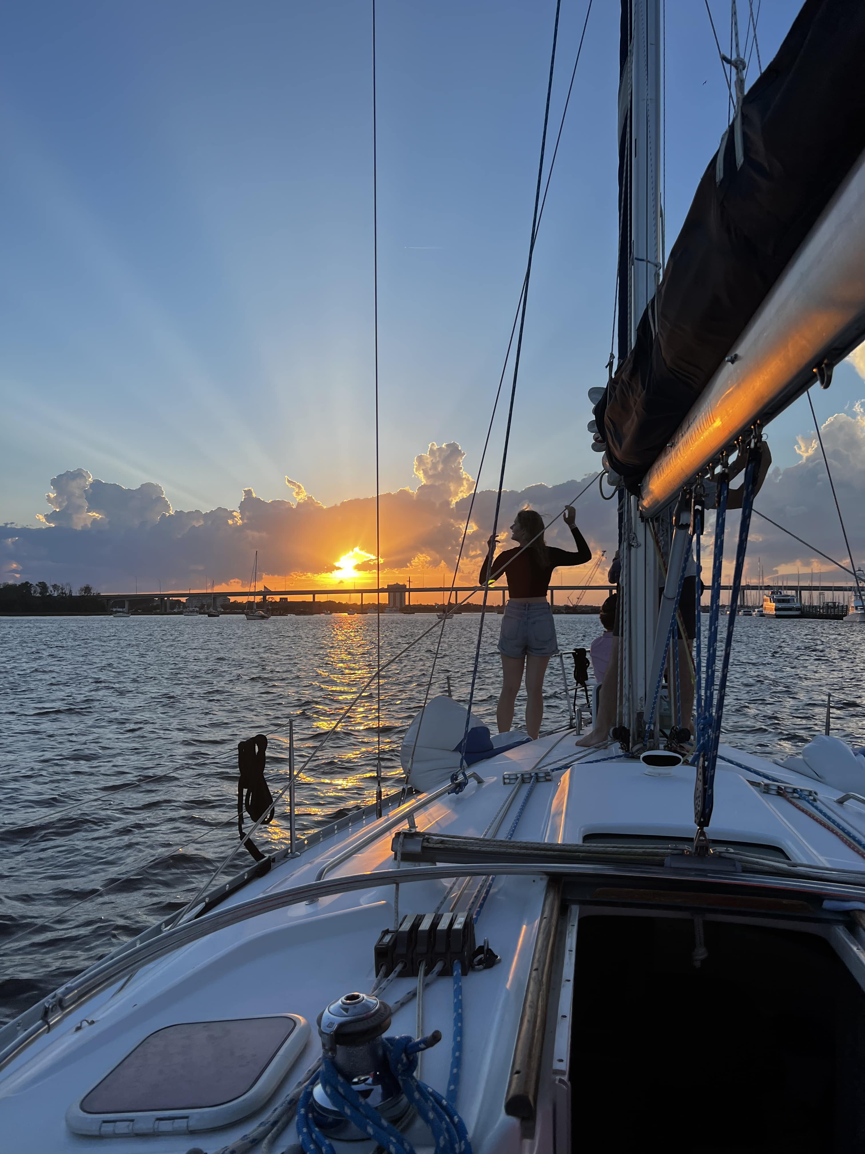 private sailboat charter Charleston SC-Summer Sunset