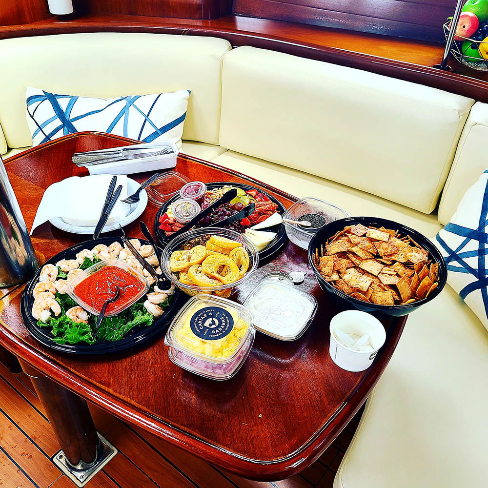 gourmet catering for sailboat tour