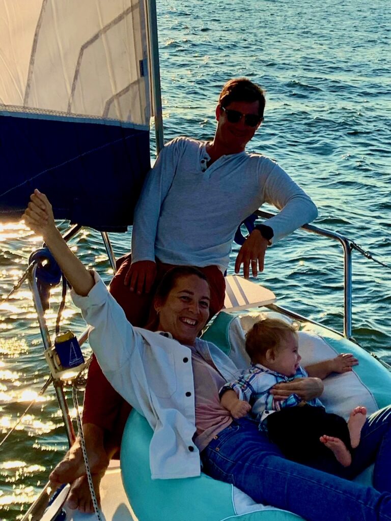 family on sailboat