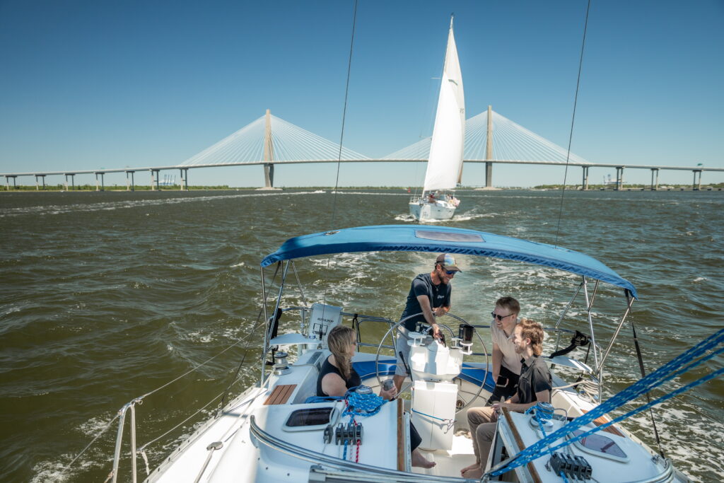 scenic views on a yacht rental in charleston sc with blue life charters