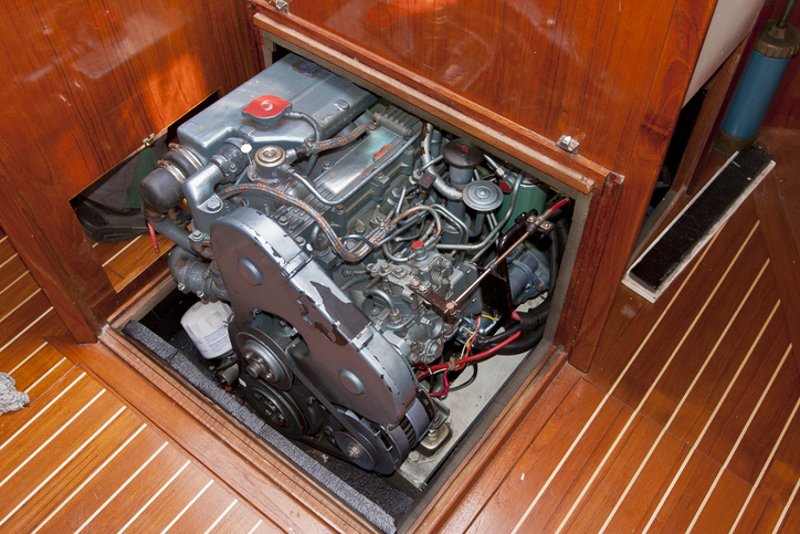 Inboard engine on a sailing yacht-sailboat maintenance