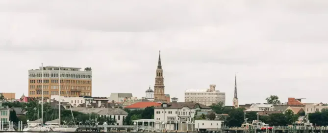 charleston view from water on private yacht charter with blue life charters