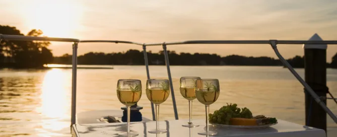 catered boat experience in a sunset cruise in charleston