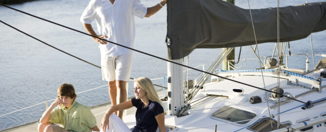 family enjoying a family boat guide in charleston